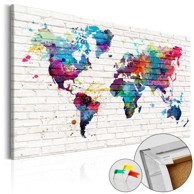 Slika na plutenoj podlozi Walls of the World [Cork Map] 90x60
